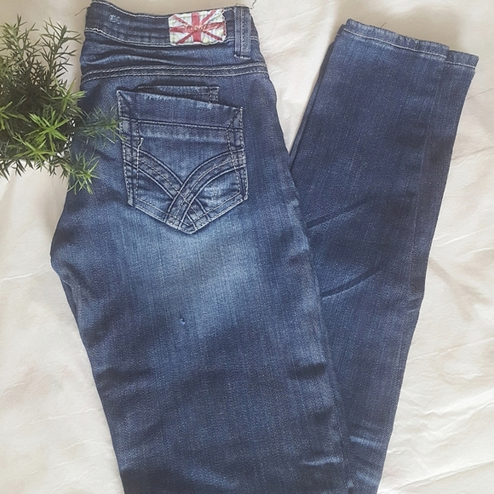 🔖Vtg Y2K Jean Machine🔥Dark Blue Wash Denim Pants|Straight Leg